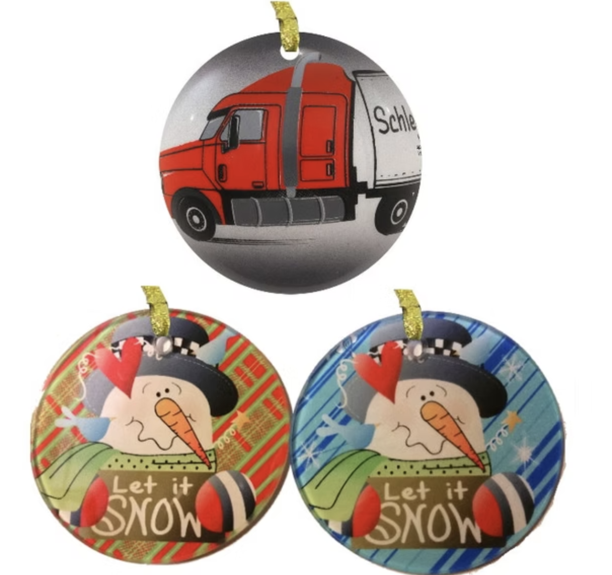 3.5" Round Glass Ornament